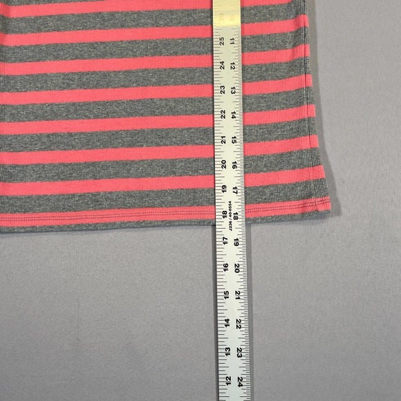 Matilda Jane Tank Top Girls Size 8 Travel Log Striped Gray and Pink Ruffled - Picture 4 of 7